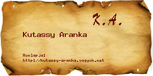 Kutassy Aranka névjegykártya